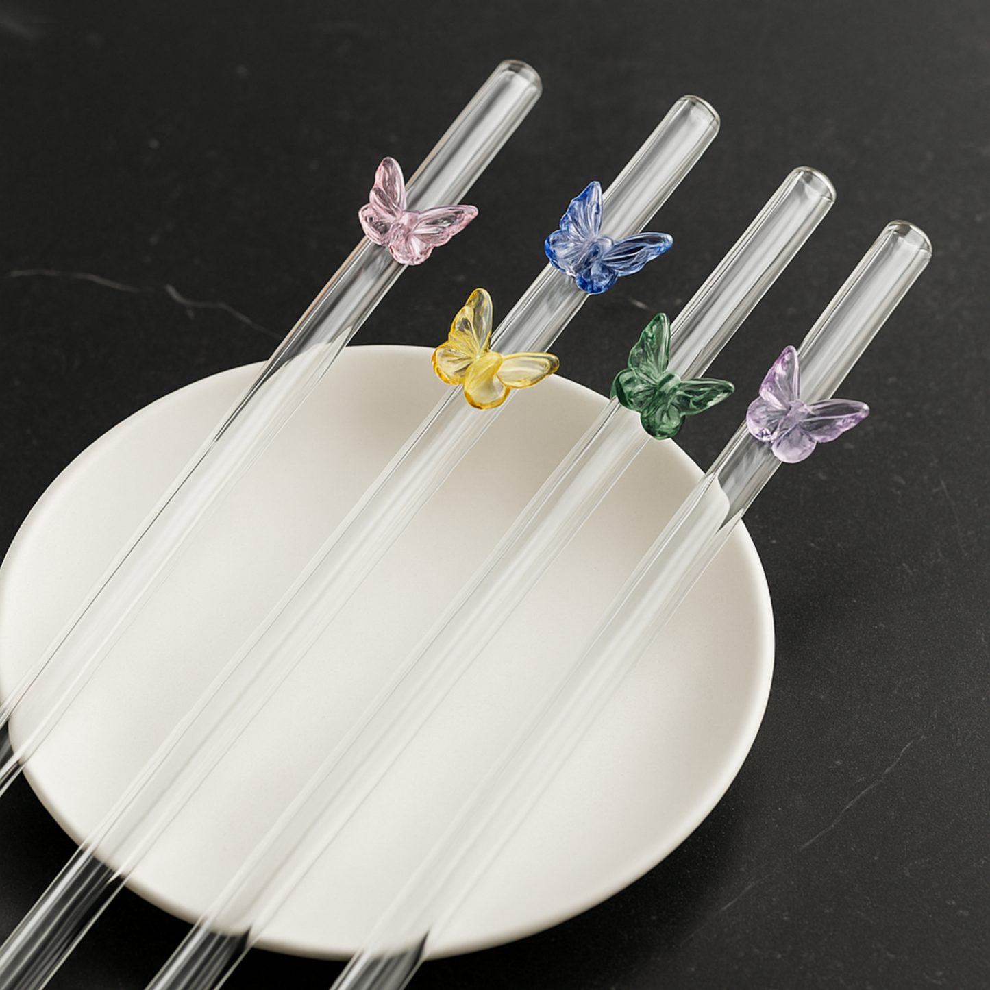 Butterfly Glass Straw