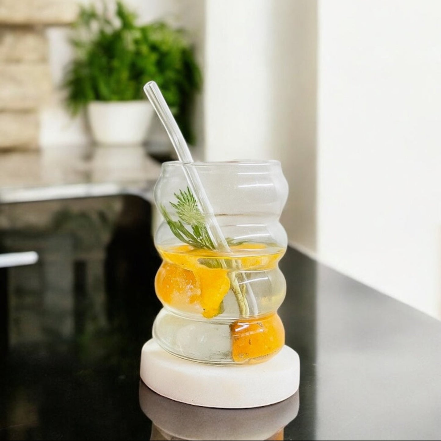 Transparent Tumbler With Straw