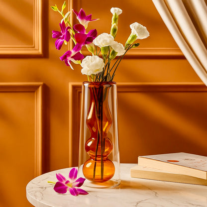 Amber Illusion Glass Vase
