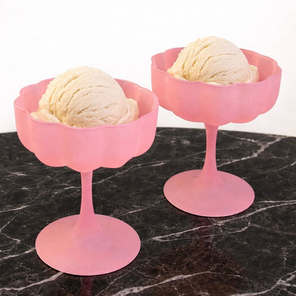 Petal Pink Matte Coupe Glass