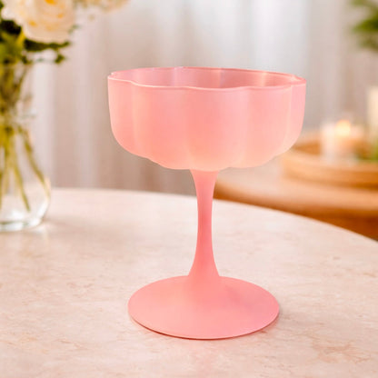 Petal Pink Matte Coupe Glass