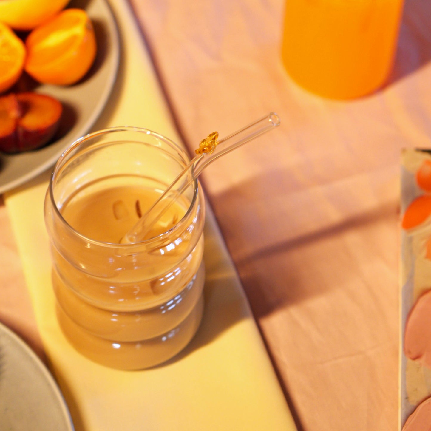 Transparent Tumbler With Straw