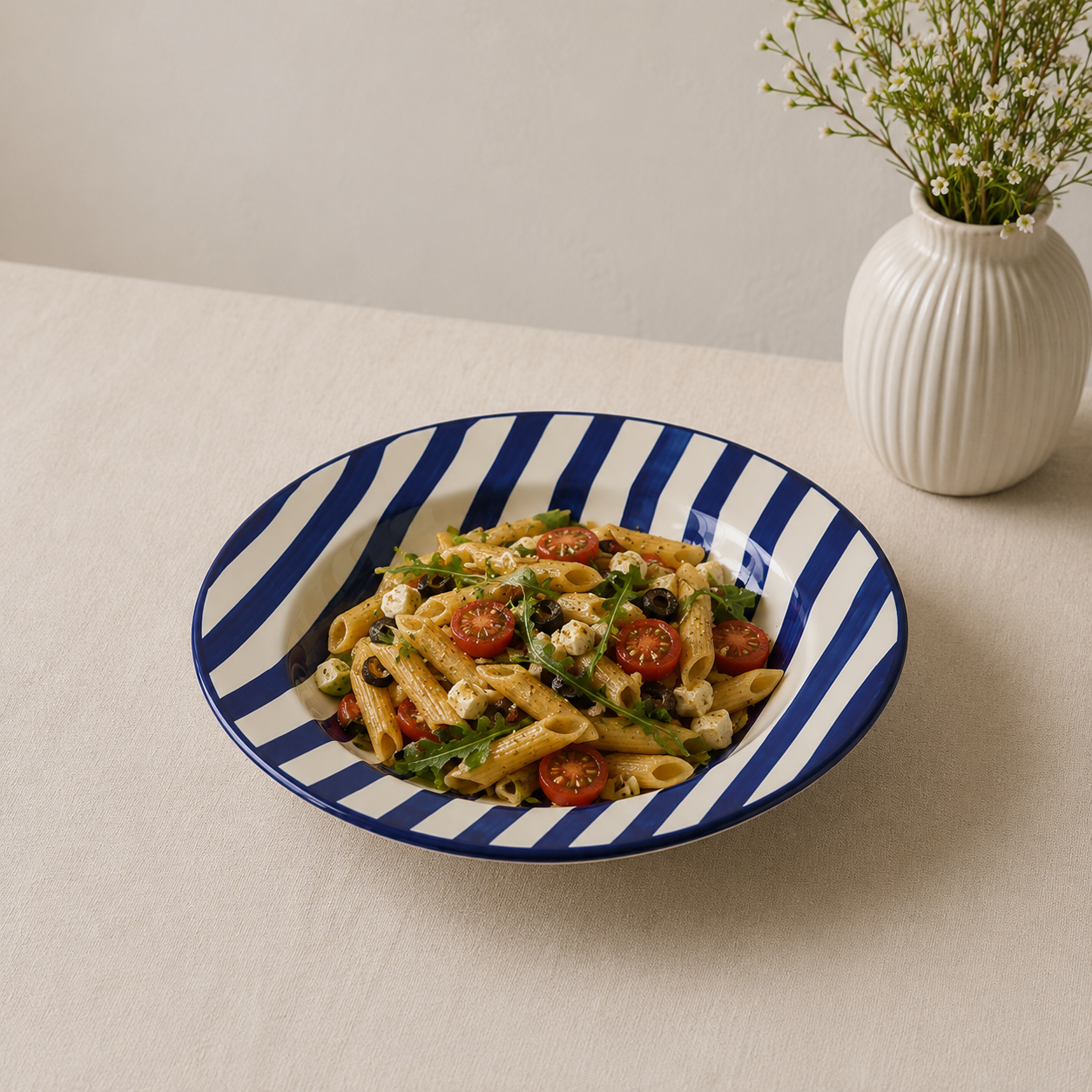 Coastal Blue Pasta Plate