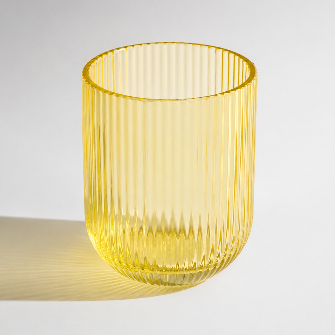 Golden Ribbed Water Glass