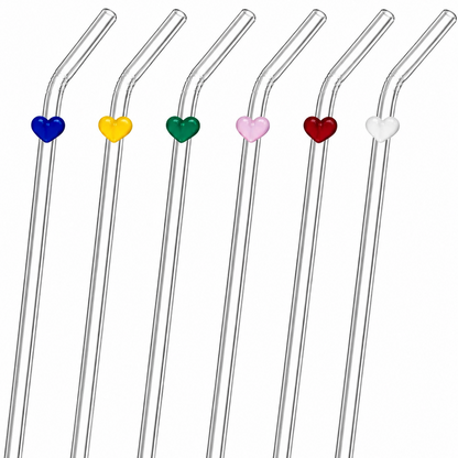 Heart Glass Straw