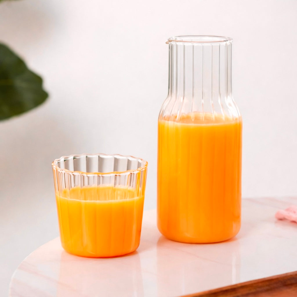Ribbed Glass Carafe