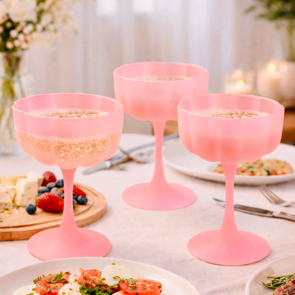Petal Pink Matte Coupe Glass