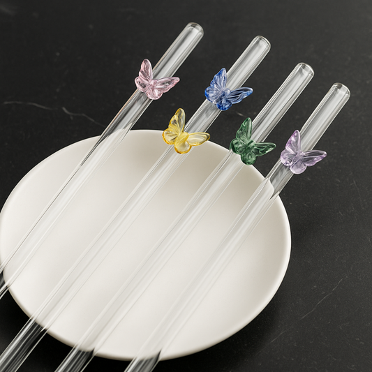 Butterfly Glass Straw