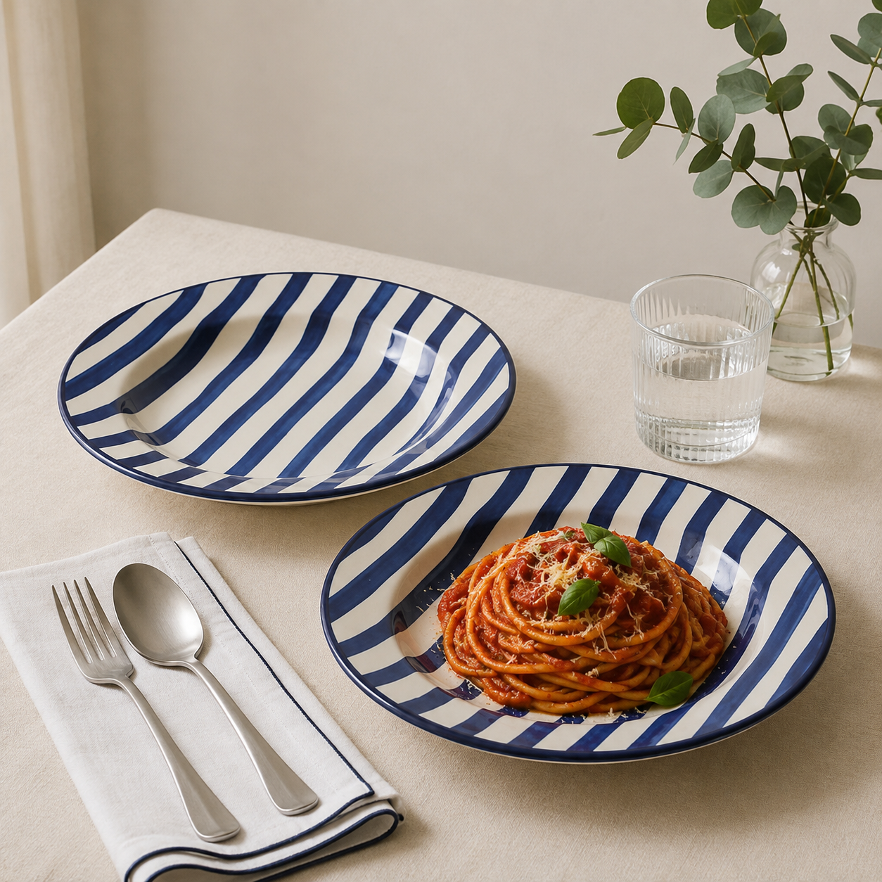 Coastal Blue Pasta Plate