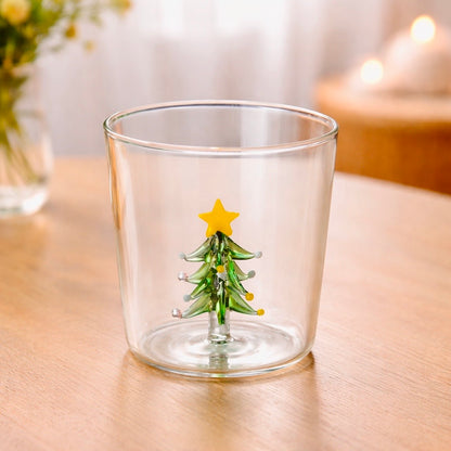 Christmas Tree Artisan Glass Cup