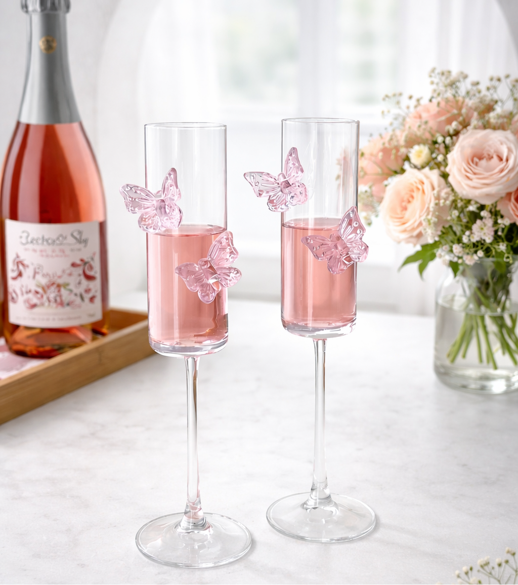 Butterfly Champagne Glass